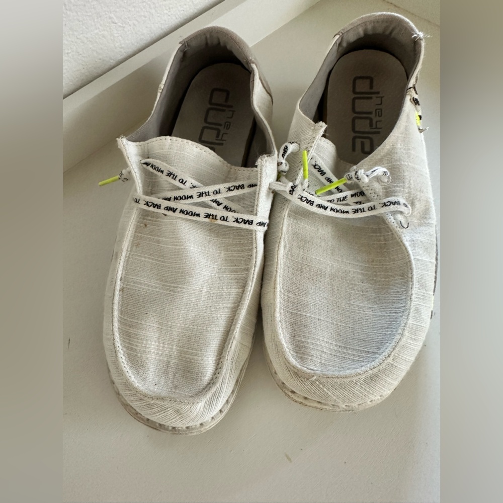 Hey Dude Cream Moccasins